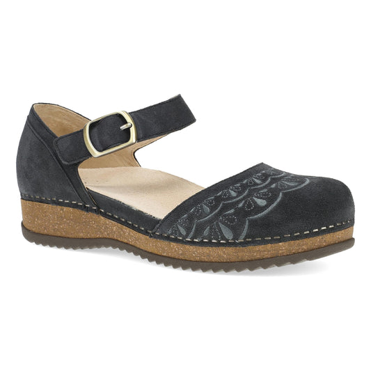 Mae Charcoal Embroidered Suede | Dansko Women