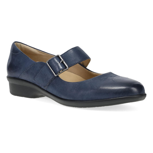 Collette Wide Navy Burnished Nubuck | Dansko Women