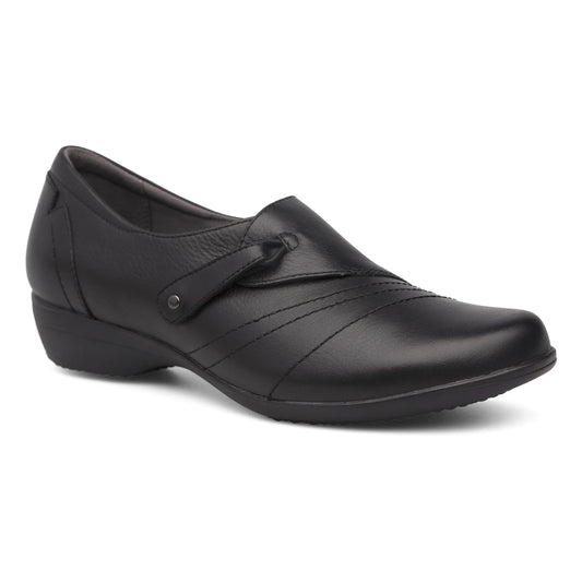 Franny Wide Black Leather | Dansko Women