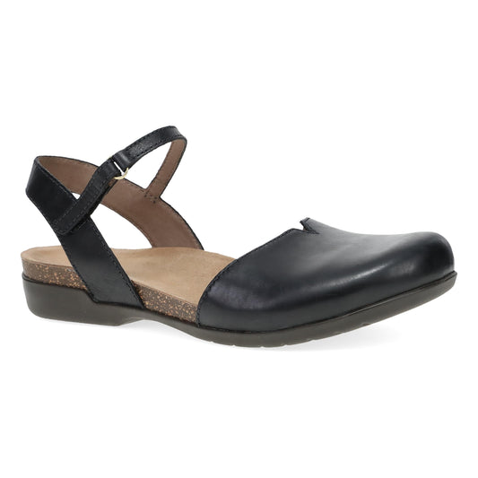 Rowan Wide Black Waxy Burnished | Dansko Women