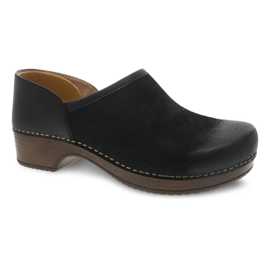Brenna Black Burnished Suede | Dansko Women