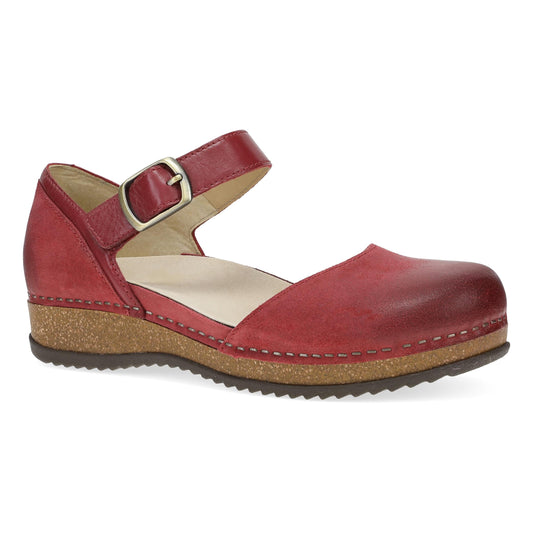 Mae Red Burnished Suede | Dansko Women